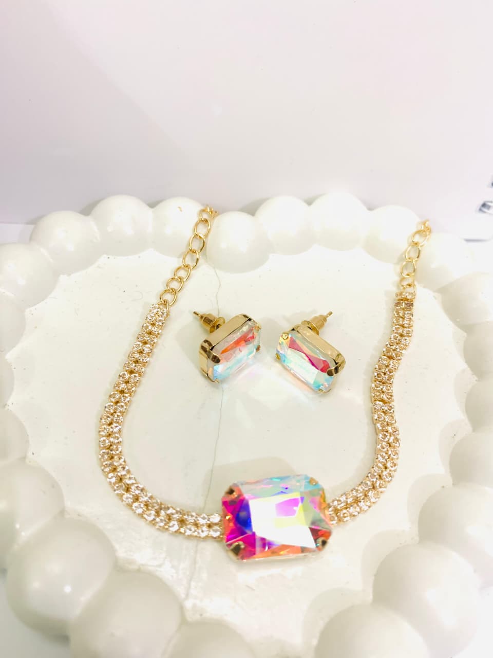 Emerald-Cut Statement Bracelet & Earrings