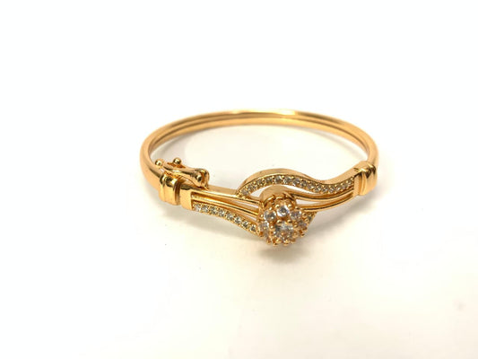 Radiant Bloom Crystal Bangle - Stainless Steel