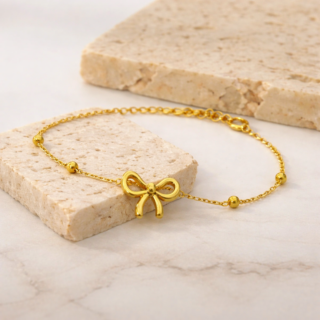 Sweet Ribbon Bow Pendant Bracelet