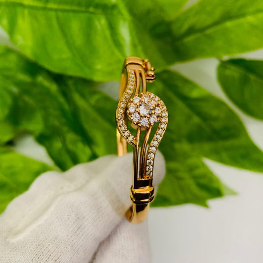 Radiant Bloom Crystal Bangle - Stainless Steel