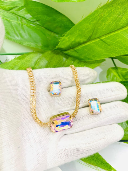 ✨ "Aurora Shimmer" Luxury Gold-Plated Bracelet & Earring Set ✨